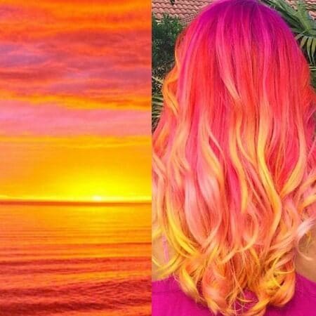 Sunset Pink hair color