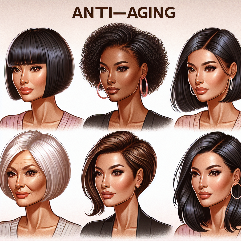 Illustration of Anti Aging Haircut Styles: Women Hairstyles to Look Younger